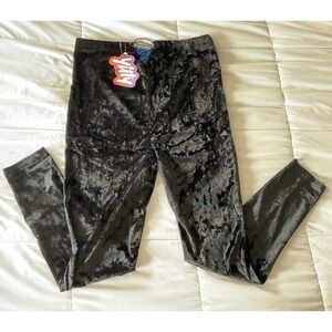 YITTY Shimmering Black Velvet Leggings